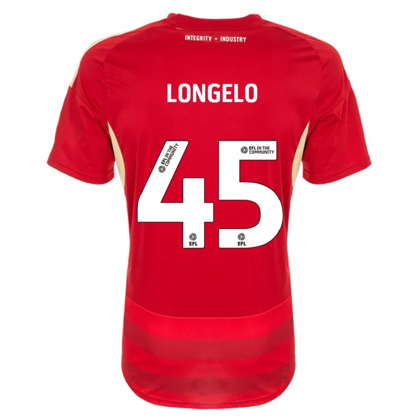 Danxen Dětské Rosaire Longelo #45 Červená Bílá Domů Hráčské Dresy 2025/26 Dres