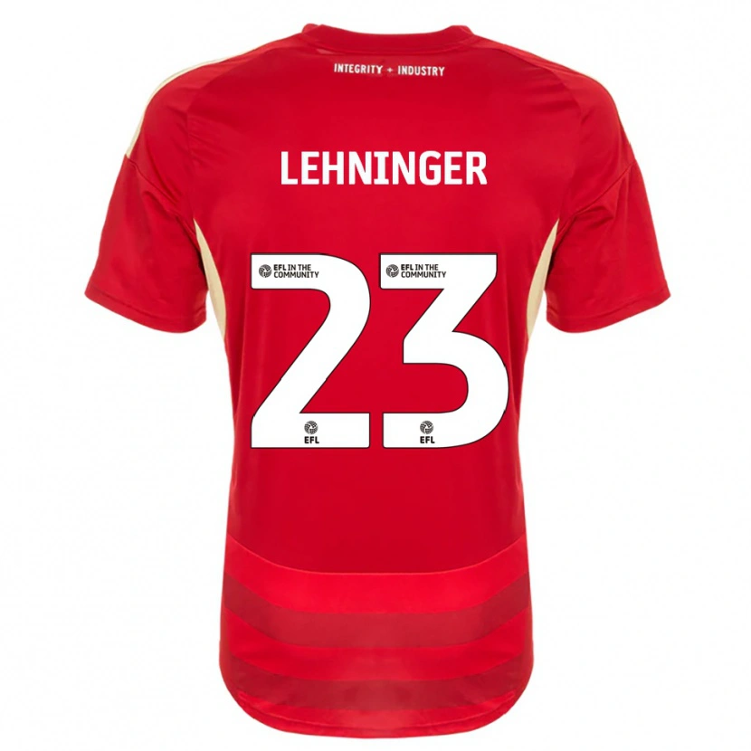 Danxen Dětské Saskia Lehninger #23 Červená Bílá Domů Hráčské Dresy 2025/26 Dres