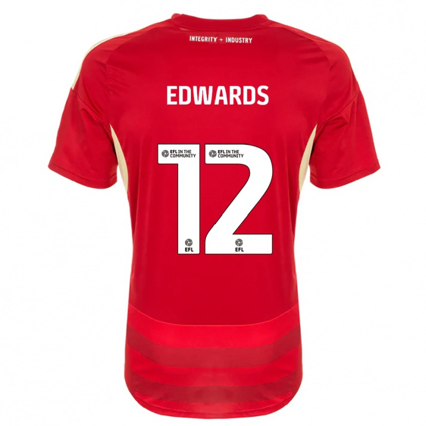 Danxen Dětské Tom Edwards #12 Červená Bílá Domů Hráčské Dresy 2025/26 Dres