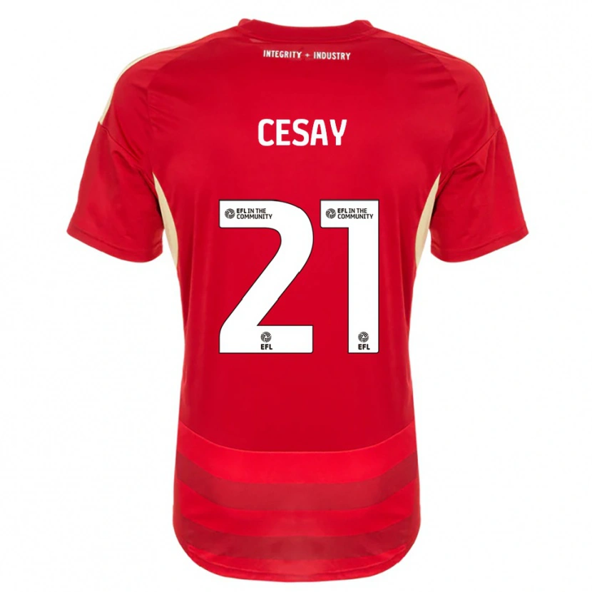 Danxen Dětské Kallum Cesay #21 Červená Bílá Domů Hráčské Dresy 2025/26 Dres