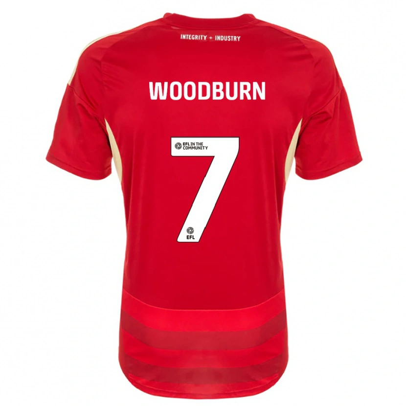 Danxen Dětské Ben Woodburn #7 Červená Bílá Domů Hráčské Dresy 2025/26 Dres