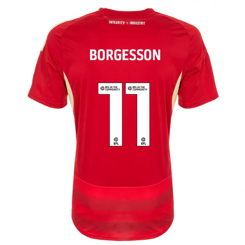 Danxen Dětské Blayz Borgesson #11 Červená Bílá Domů Hráčské Dresy 2025/26 Dres