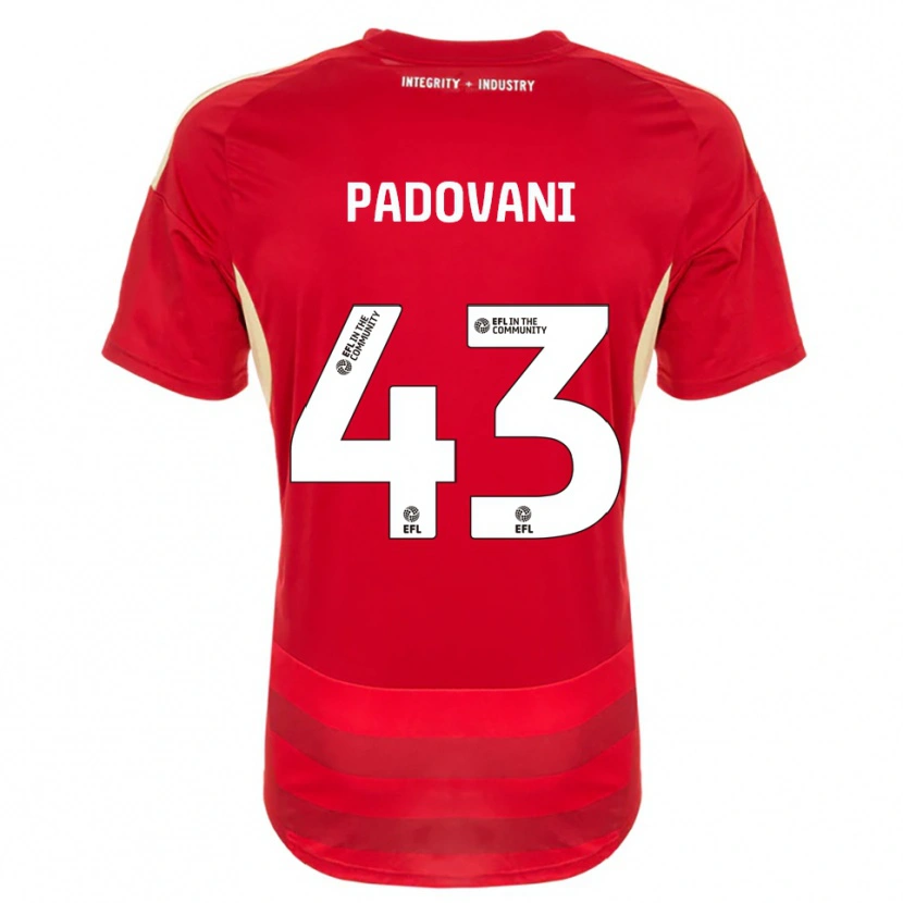 Danxen Dětské Bruno Padovani #43 Červená Bílá Domů Hráčské Dresy 2025/26 Dres