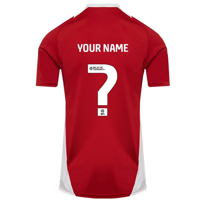 Danxen Dětské Tvé Jméno #0 Červená Bílá Zlatá Domů Hráčské Dresy 2025/26 Dres