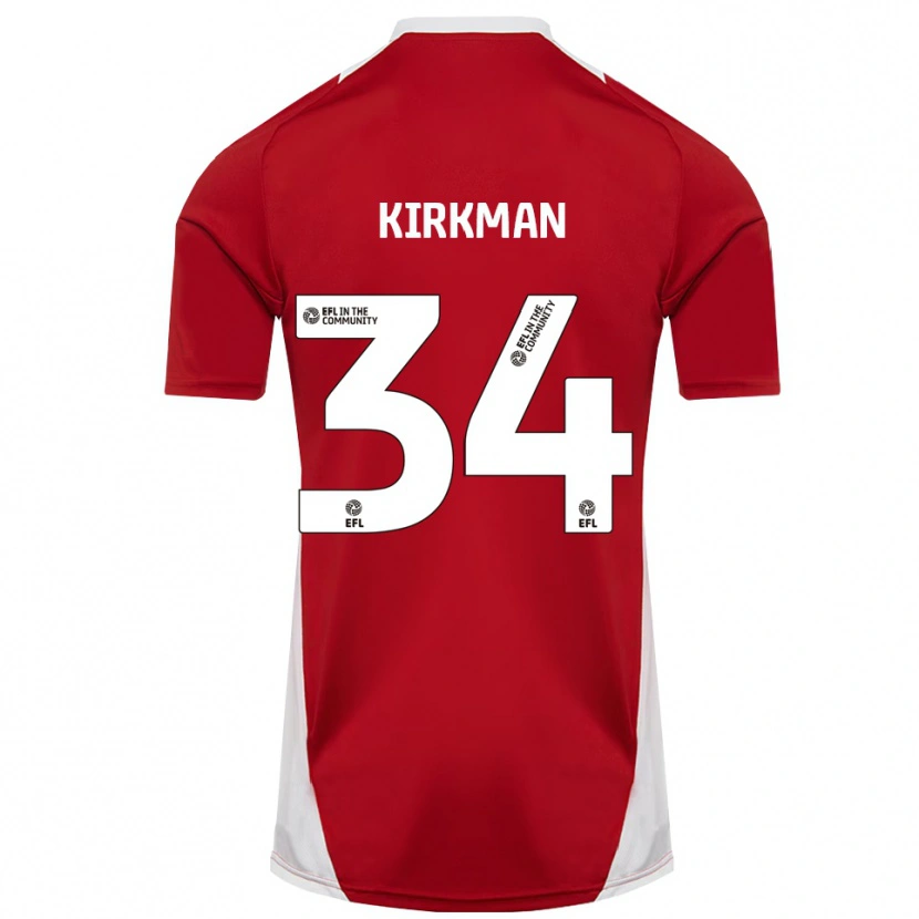 Danxen Dětské Billy Kirkman #34 Červená Bílá Zlatá Domů Hráčské Dresy 2025/26 Dres