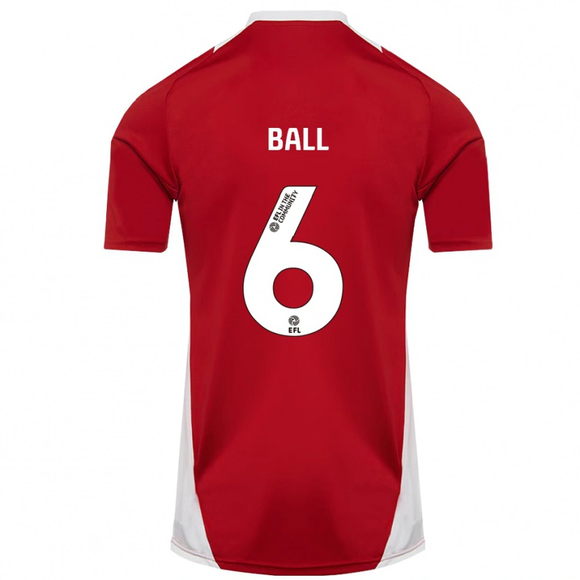 Danxen Dětské James Ball #6 Červená Bílá Zlatá Domů Hráčské Dresy 2025/26 Dres