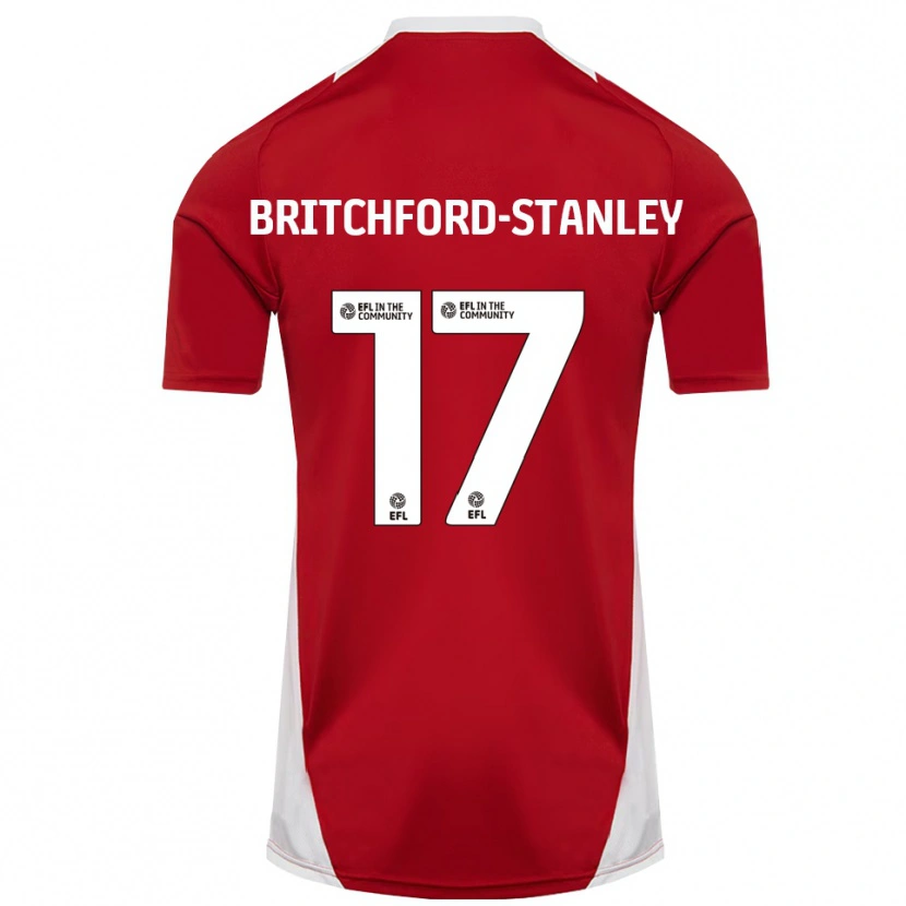 Danxen Dětské Conor Britchford-Stanley #17 Červená Bílá Zlatá Domů Hráčské Dresy 2025/26 Dres