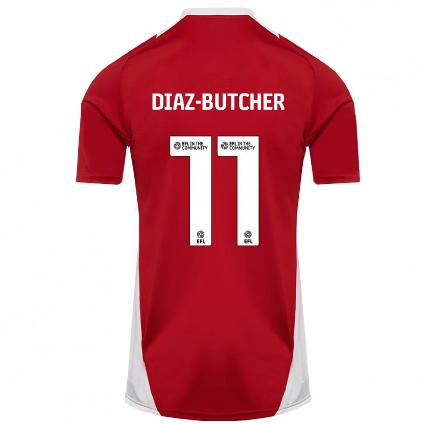 Danxen Dětské Helena Diaz-Butcher #11 Červená Bílá Zlatá Domů Hráčské Dresy 2025/26 Dres