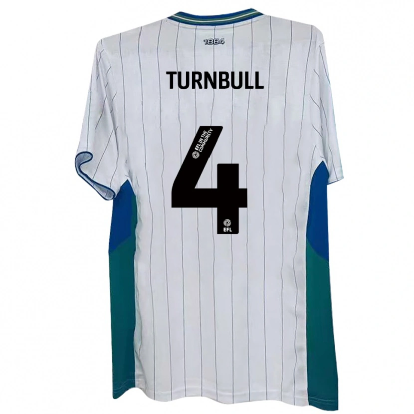 Danxen Dětské Jordan Turnbull #4 Bílá Zelená Modrá Domů Hráčské Dresy 2025/26 Dres