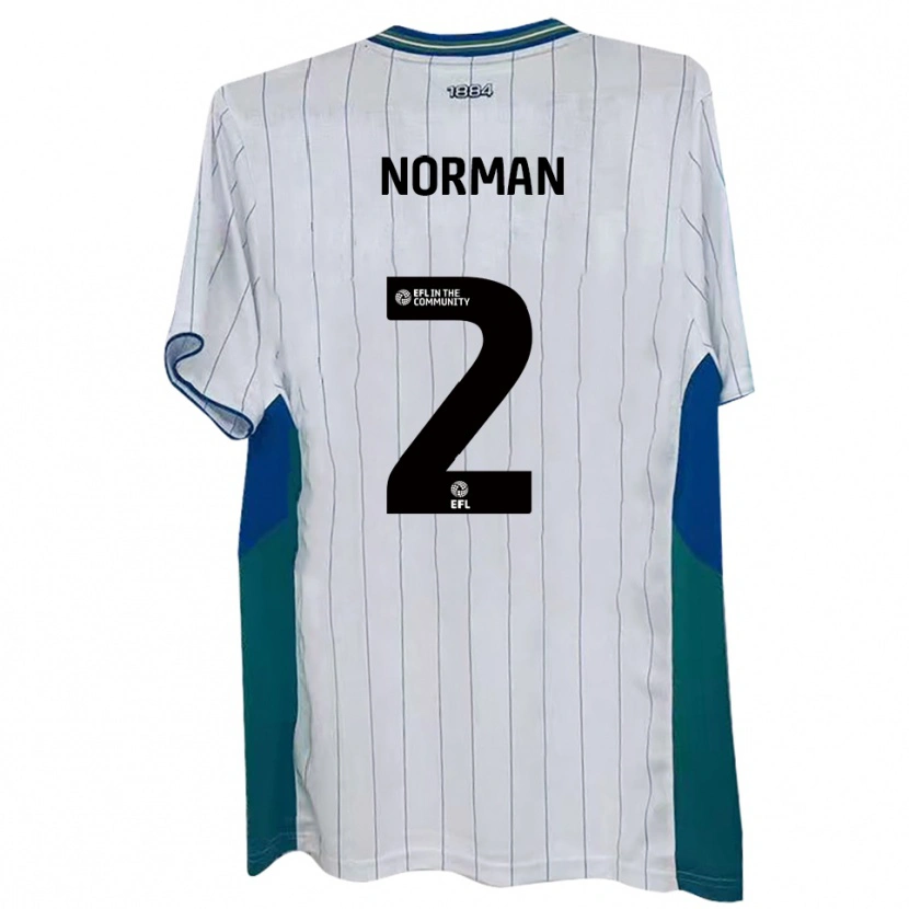 Danxen Dětské Cameron Norman #2 Bílá Zelená Modrá Domů Hráčské Dresy 2025/26 Dres