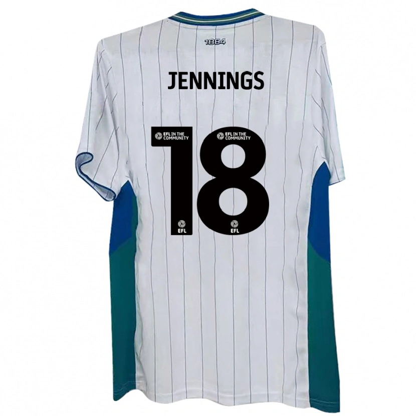 Danxen Dětské Connor Jennings #18 Bílá Zelená Modrá Domů Hráčské Dresy 2025/26 Dres
