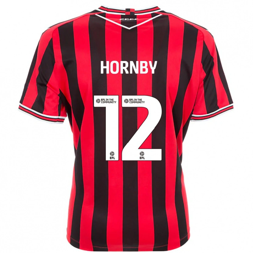 Danxen Dětské Sam Hornby #12 Červená Černá Domů Hráčské Dresy 2025/26 Dres