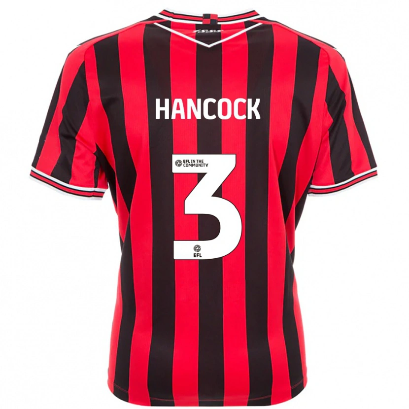 Danxen Dětské Mason Hancock #3 Červená Černá Domů Hráčské Dresy 2025/26 Dres