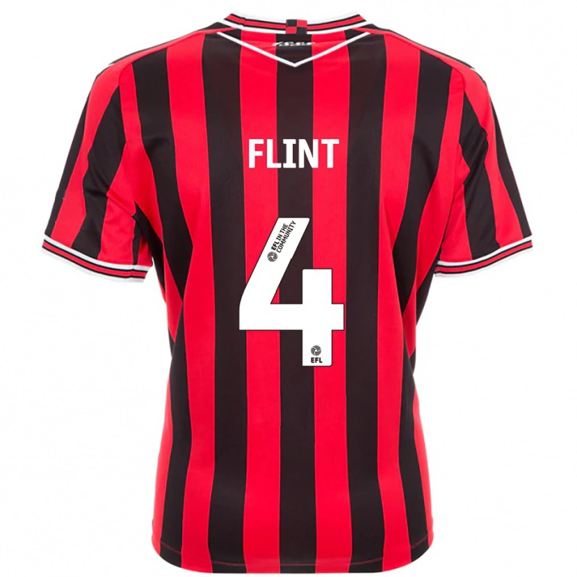 Danxen Dětské Aden Flint #4 Červená Černá Domů Hráčské Dresy 2025/26 Dres