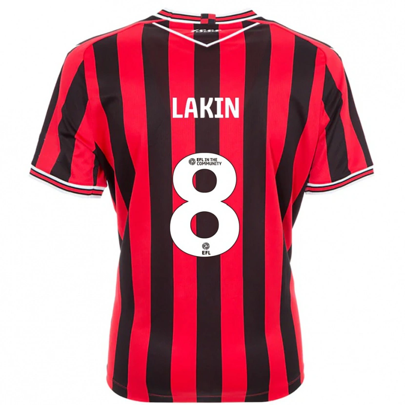 Danxen Dětské Charlie Lakin #8 Červená Černá Domů Hráčské Dresy 2025/26 Dres