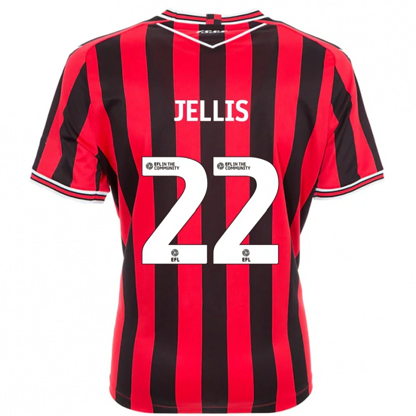 Danxen Dětské Jamie Jellis #22 Červená Černá Domů Hráčské Dresy 2025/26 Dres