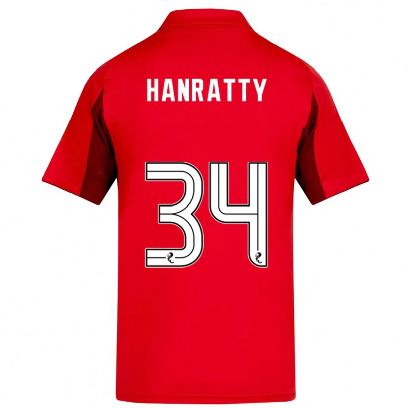 Danxen Dětské Kevin Hanratty #34 Červená Vínová Domů Hráčské Dresy 2025/26 Dres