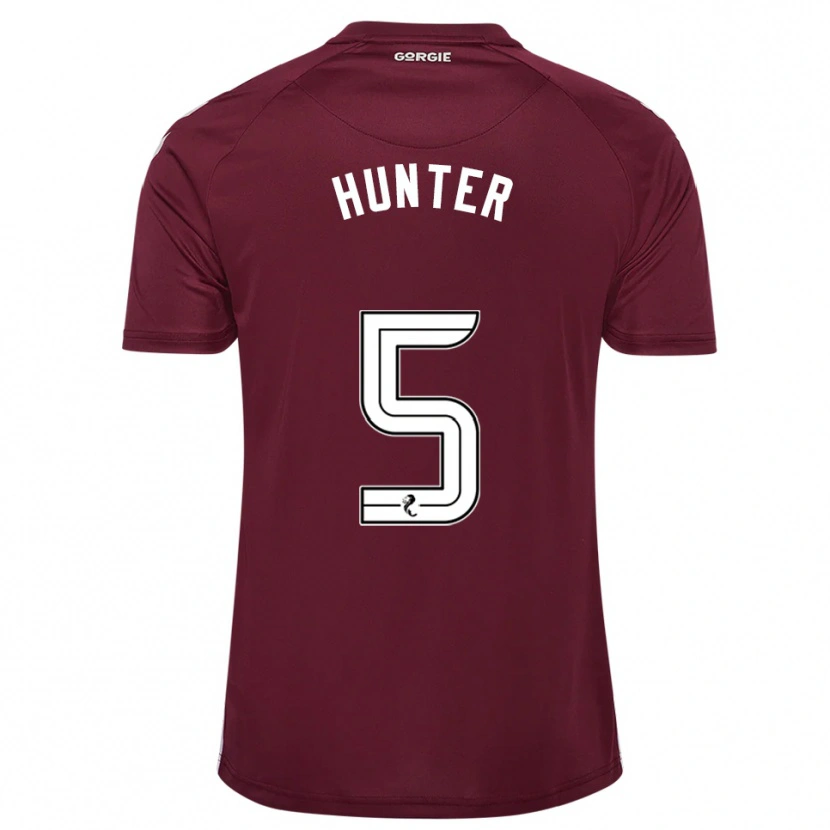 Danxen Dětské Georgia Hunter #5 Vínová Bílá Domů Hráčské Dresy 2025/26 Dres