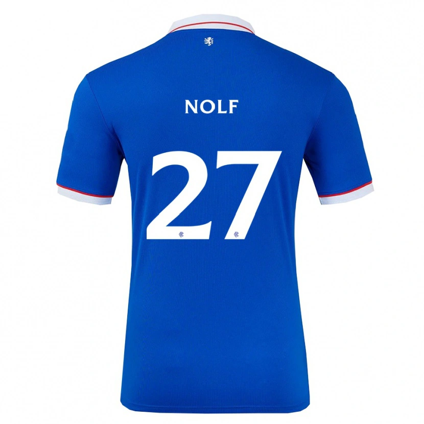 Danxen Dětské Madeline Nolf #27 Modrá Bílá Domů Hráčské Dresy 2025/26 Dres