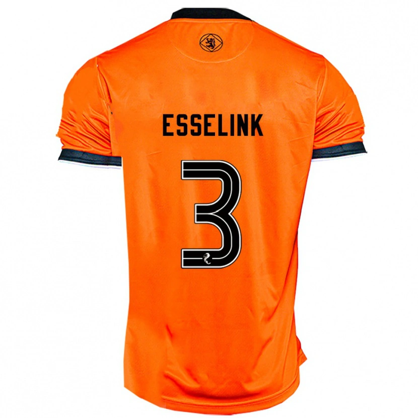 Danxen Dětské Bert Esselink #3 Oranžová Černá Domů Hráčské Dresy 2025/26 Dres