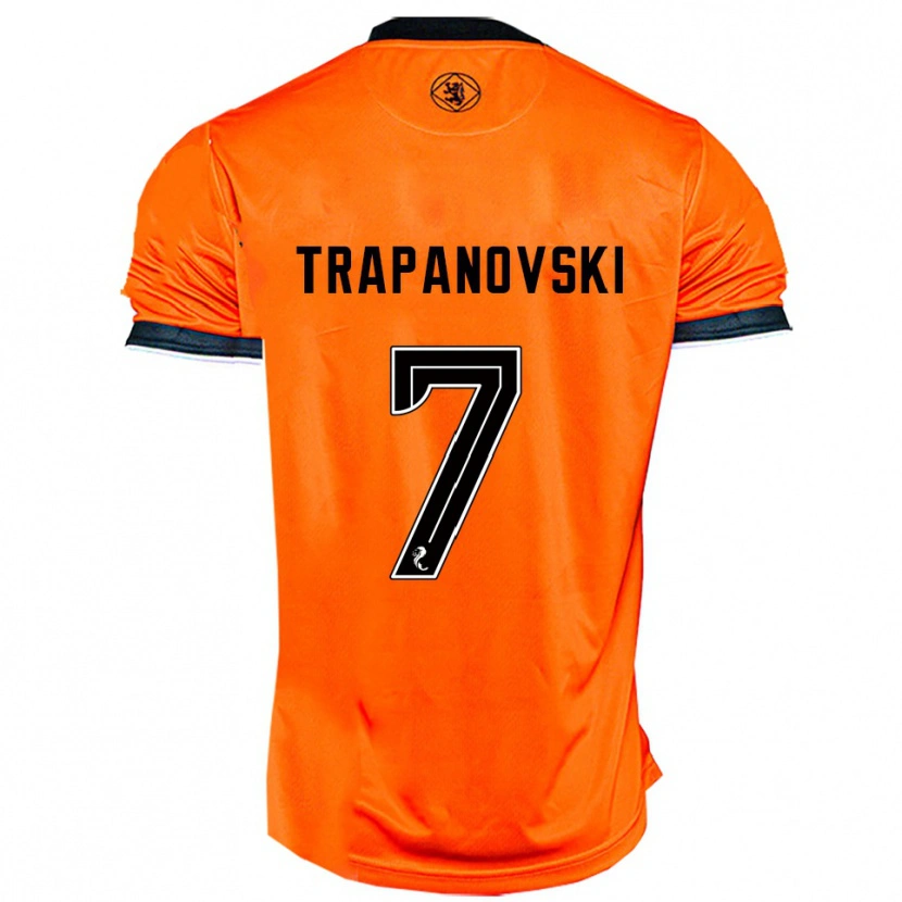 Danxen Dětské Kristijan Trapanovski #7 Oranžová Černá Domů Hráčské Dresy 2025/26 Dres
