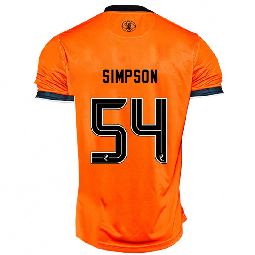 Danxen Dětské Finlay Simpson #54 Oranžová Černá Domů Hráčské Dresy 2025/26 Dres