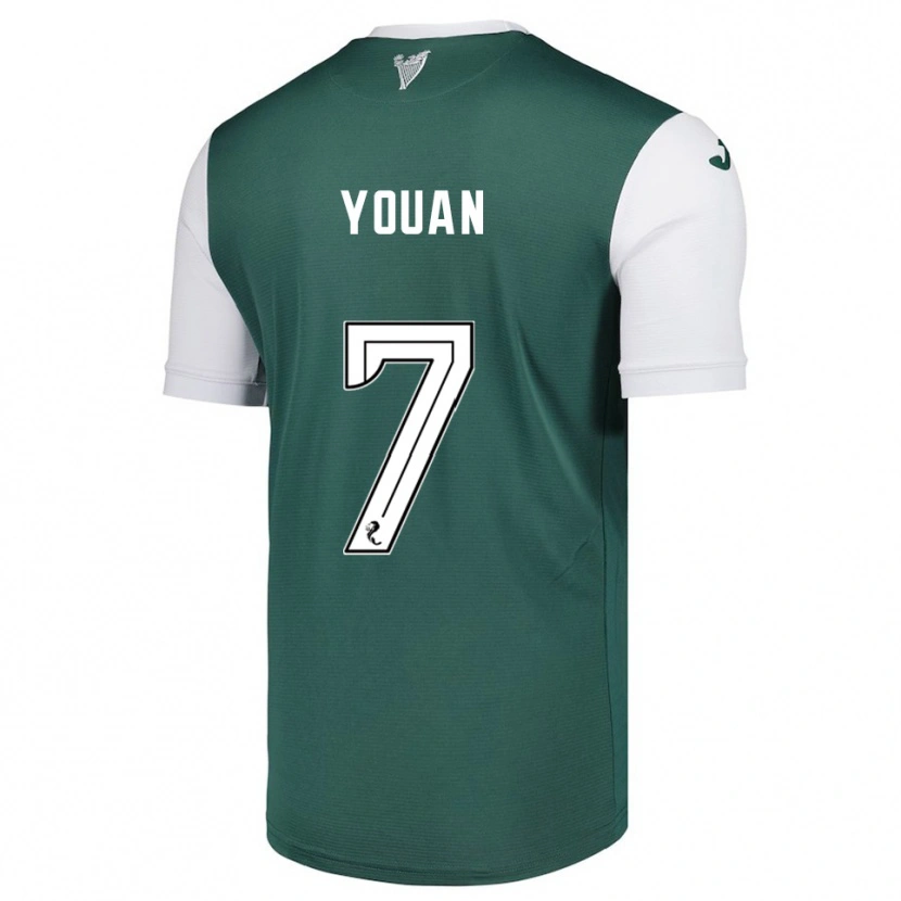 Danxen Dětské Élie Youan #7 Zelená Bílá Domů Hráčské Dresy 2025/26 Dres