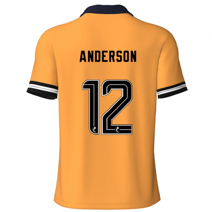 Danxen Dětské Rhys Anderson #12 Žlutá Černá Domů Hráčské Dresy 2025/26 Dres