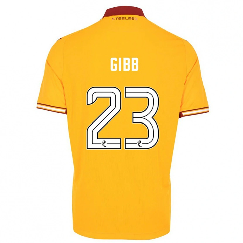 Danxen Dětské Sarah Gibb #23 Žlutá Vínová Domů Hráčské Dresy 2025/26 Dres