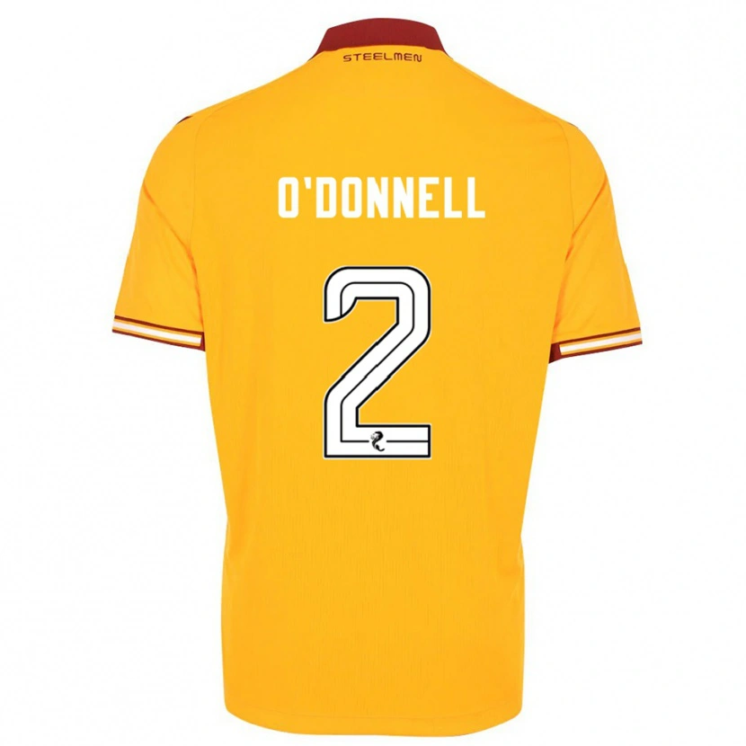 Danxen Dětské Stephen O'donnell #2 Žlutá Vínová Domů Hráčské Dresy 2025/26 Dres