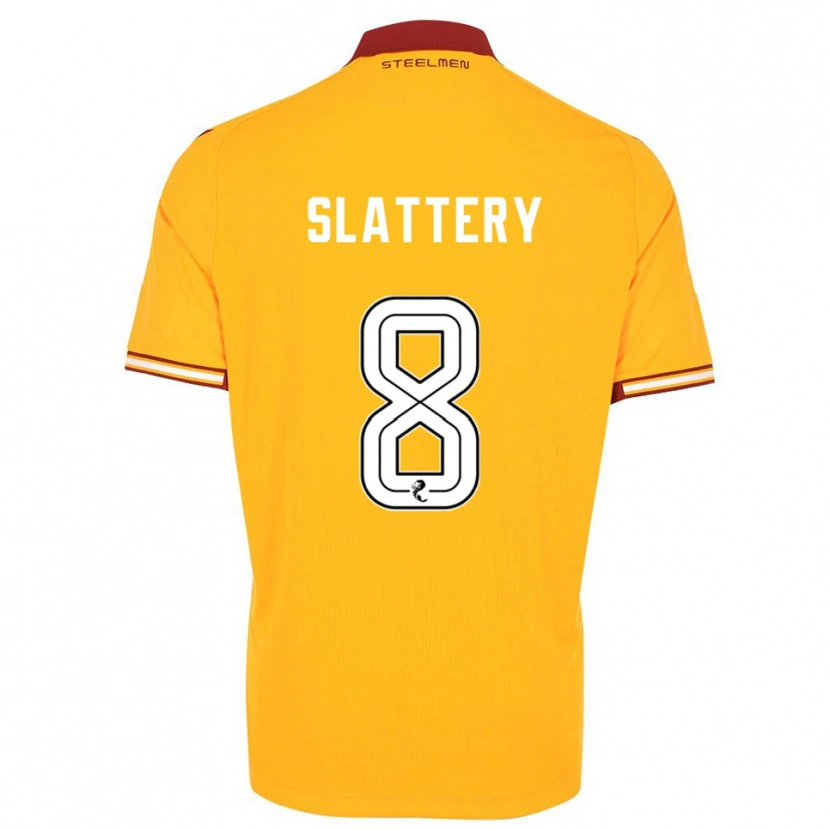 Danxen Dětské Callum Slattery #8 Žlutá Vínová Domů Hráčské Dresy 2025/26 Dres
