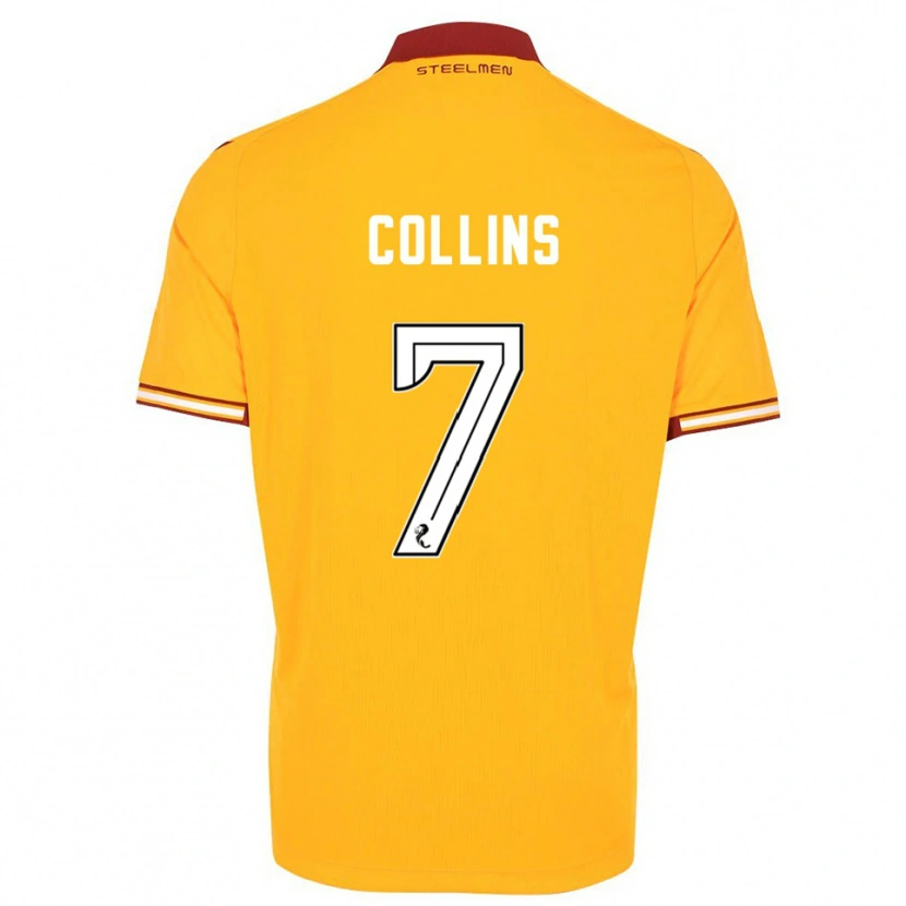 Danxen Dětské Bailley Collins #7 Žlutá Vínová Domů Hráčské Dresy 2025/26 Dres