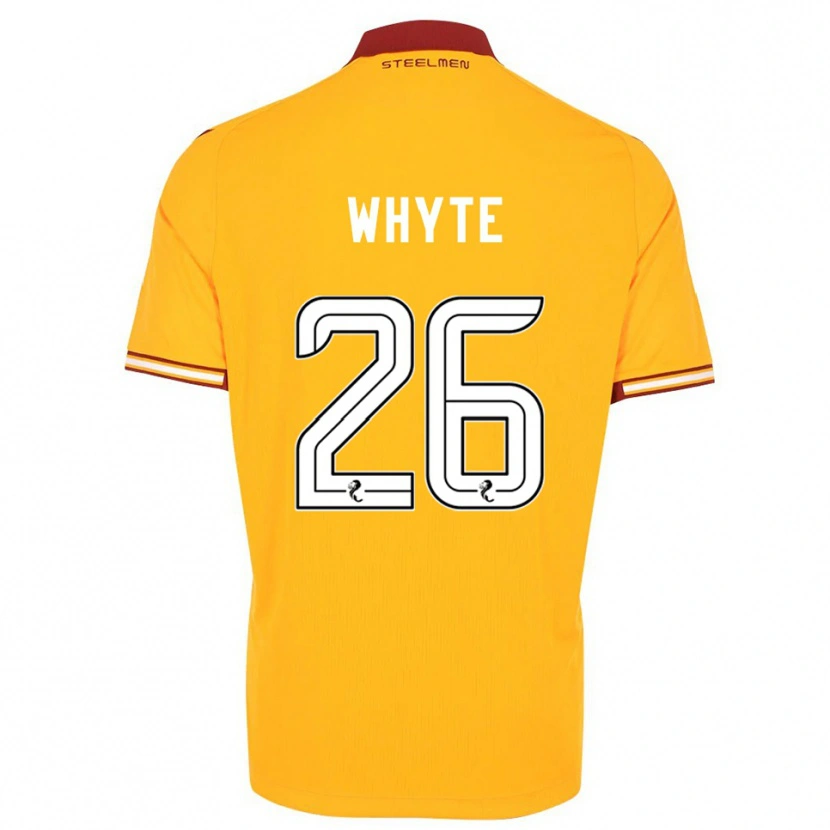 Danxen Dětské Olly Whyte #26 Žlutá Vínová Domů Hráčské Dresy 2025/26 Dres