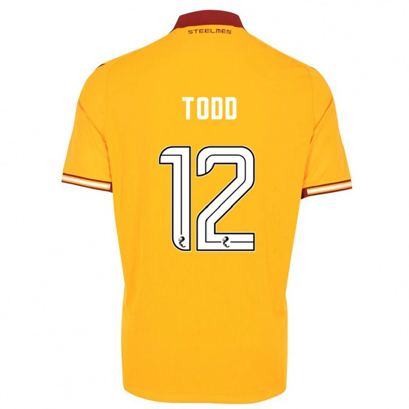 Danxen Dětské Rachel Todd #12 Žlutá Vínová Domů Hráčské Dresy 2025/26 Dres