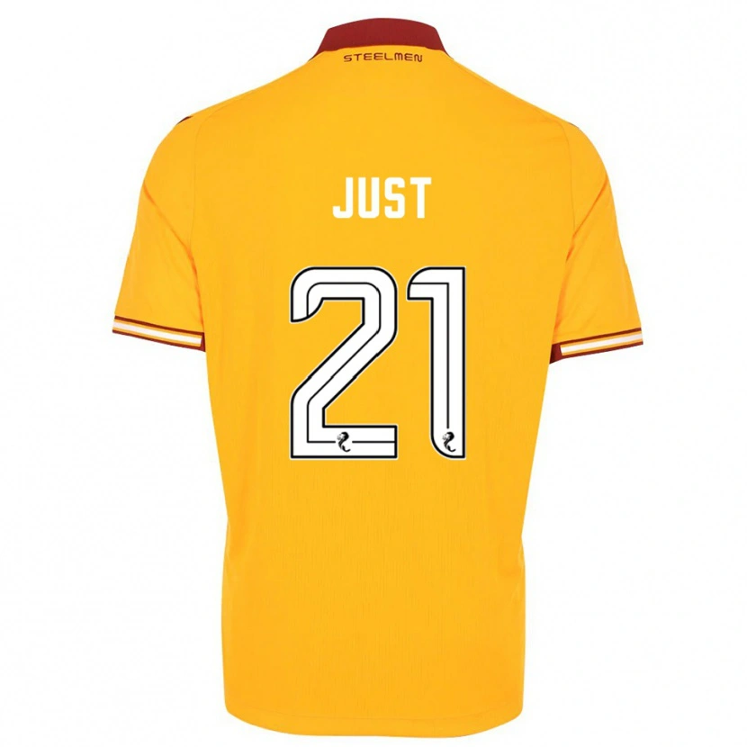Danxen Dětské Elijah Just #21 Žlutá Vínová Domů Hráčské Dresy 2025/26 Dres