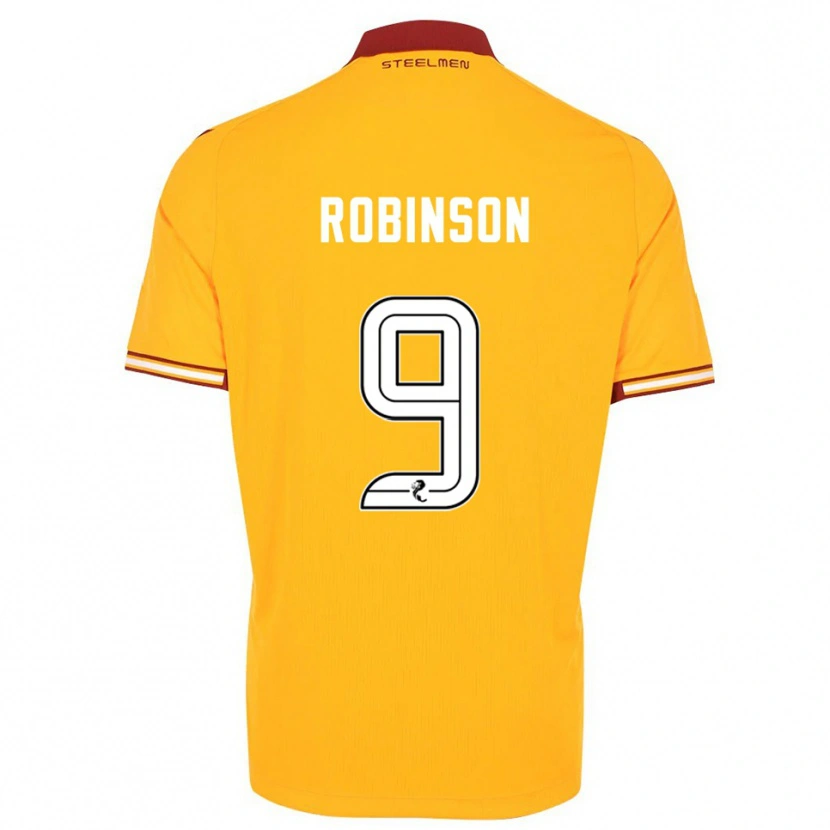 Danxen Dětské Zach Robinson #9 Žlutá Vínová Domů Hráčské Dresy 2025/26 Dres