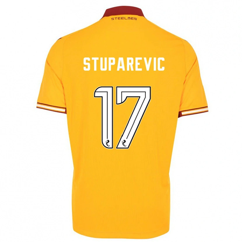 Danxen Dětské Filip Stuparevic #17 Žlutá Vínová Domů Hráčské Dresy 2025/26 Dres