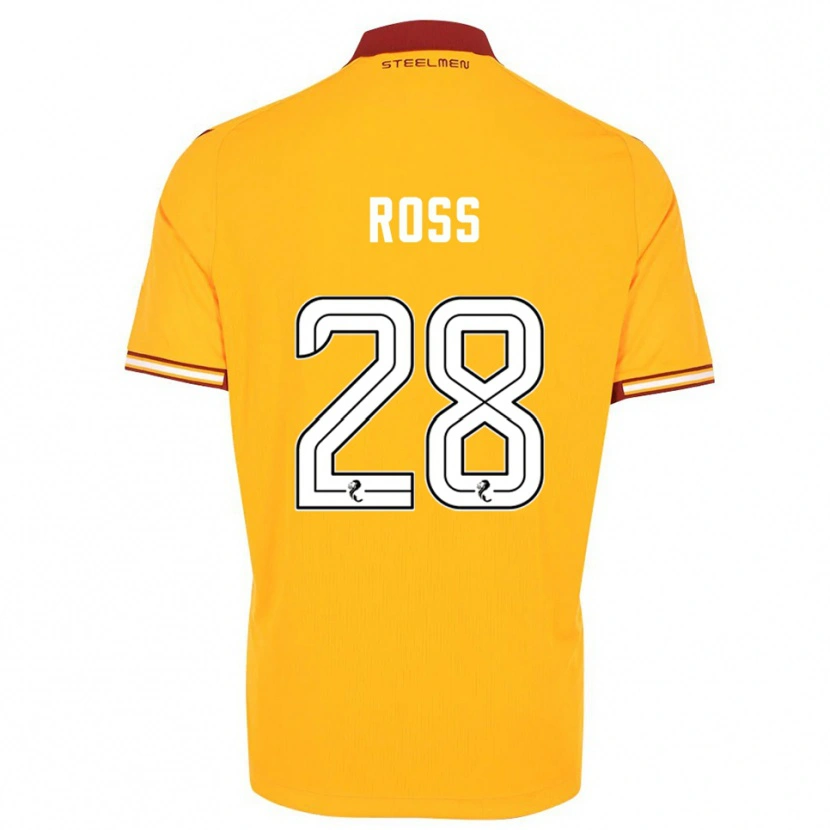 Danxen Dětské Luca Ross #28 Žlutá Vínová Domů Hráčské Dresy 2025/26 Dres