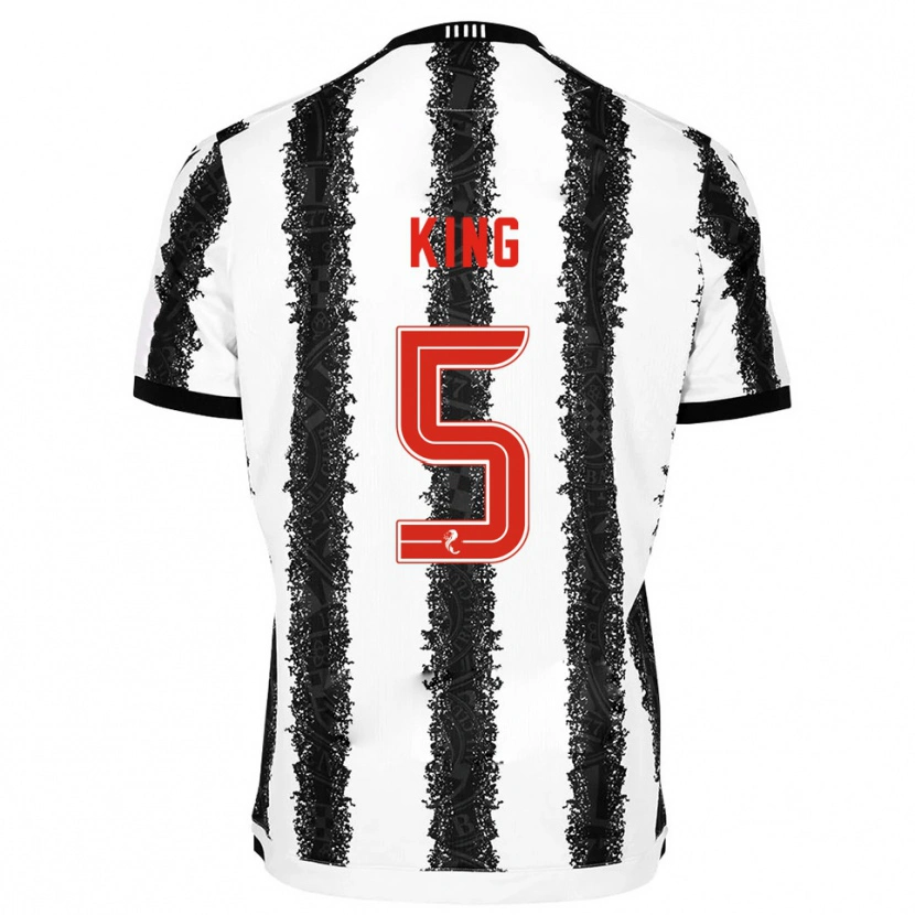 Danxen Dětské Richard King #5 Bílá Černá Domů Hráčské Dresy 2025/26 Dres