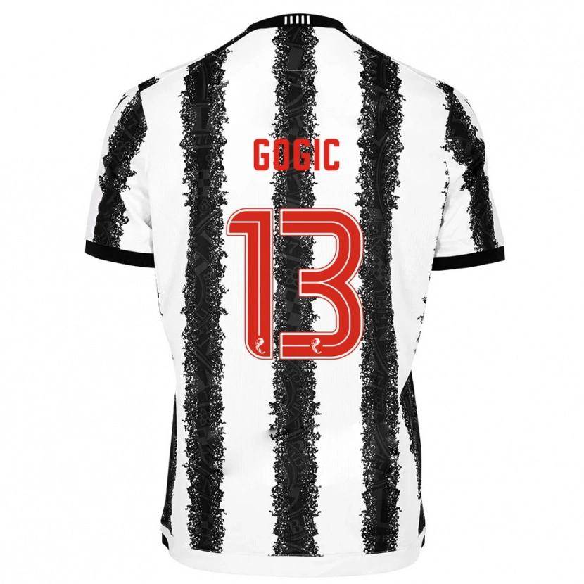 Danxen Dětské Alex Gogic #13 Bílá Černá Domů Hráčské Dresy 2025/26 Dres