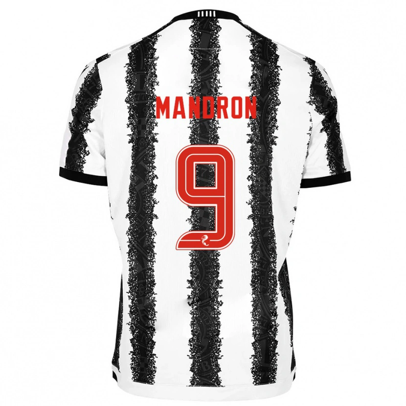 Danxen Dětské Mikael Mandron #9 Bílá Černá Domů Hráčské Dresy 2025/26 Dres