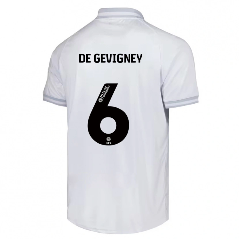 Danxen Dětské Maël De Gevigney #6 Bílá Šedá Černá Daleko Hráčské Dresy 2025/26 Dres