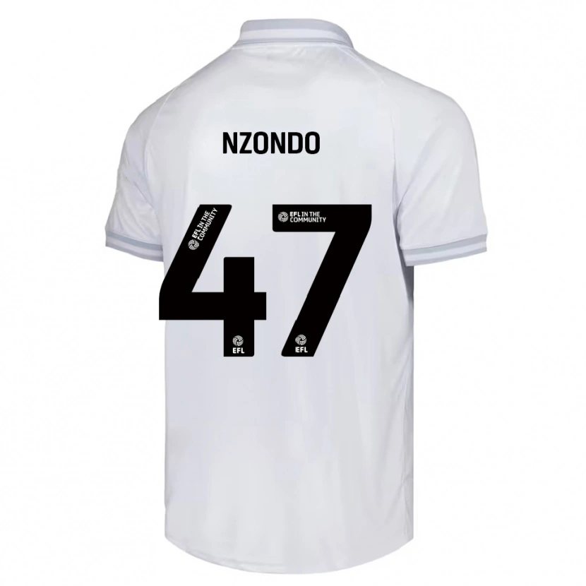 Danxen Dětské Emmaisa Nzondo #47 Bílá Šedá Černá Daleko Hráčské Dresy 2025/26 Dres