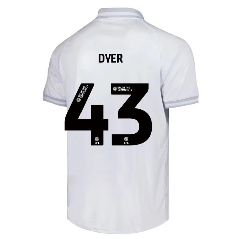 Danxen Dětské Josiah Dyer #43 Bílá Šedá Černá Daleko Hráčské Dresy 2025/26 Dres