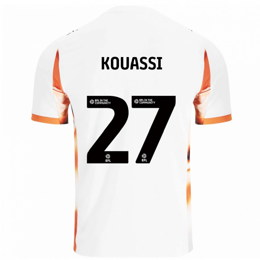 Danxen Dětské Kylian Kouassi #27 Bílá Oranžová Černá Daleko Hráčské Dresy 2025/26 Dres
