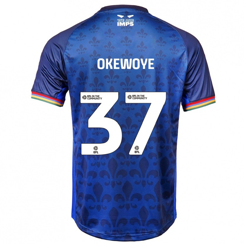 Danxen Dětské Gbolahan Okewoye #37 Modrá Námořnická Daleko Hráčské Dresy 2025/26 Dres