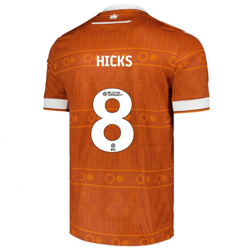 Danxen Dětské David Hicks #8 Oranžová Bílá Daleko Hráčské Dresy 2025/26 Dres