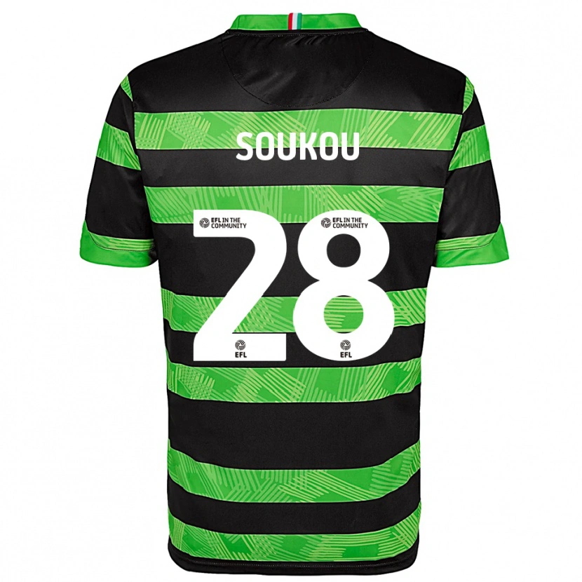 Danxen Dětské Shaun Soukou #28 Černá Zelená Daleko Hráčské Dresy 2025/26 Dres