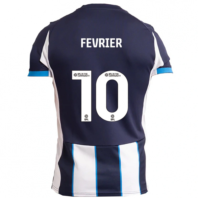 Danxen Dětské Jayden Fevrier #10 Bílá Námořnická Daleko Hráčské Dresy 2025/26 Dres
