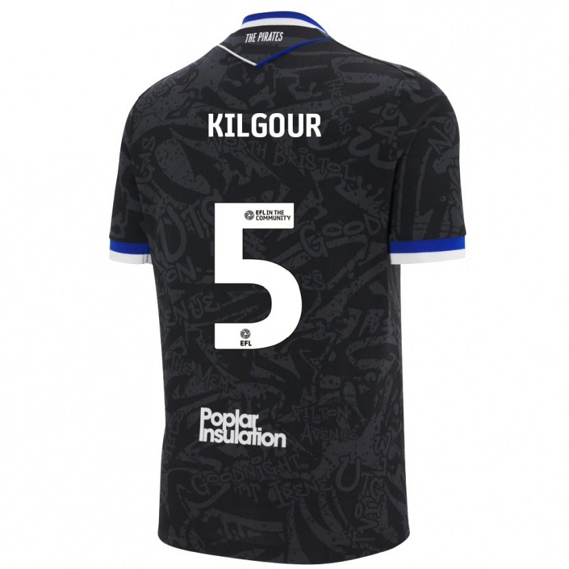Danxen Dětské Alfie Kilgour #5 Černá Bílá Daleko Hráčské Dresy 2025/26 Dres